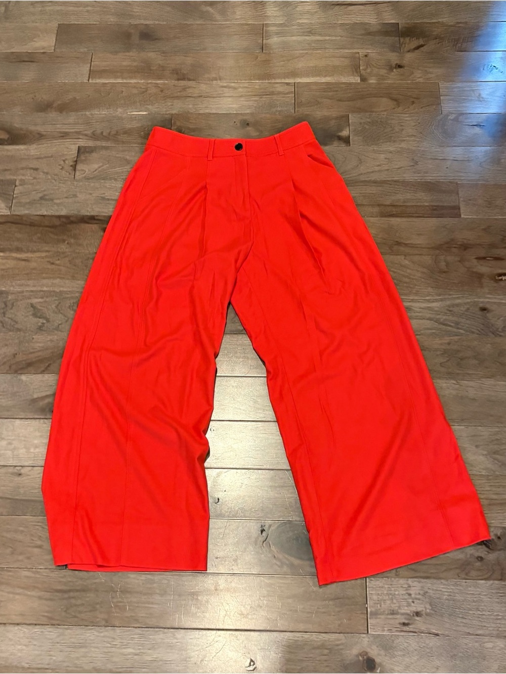 ME+EM Bright Red Wide-Leg Cropped Trousers in Poppy Red EUC - Picture 6 of 8